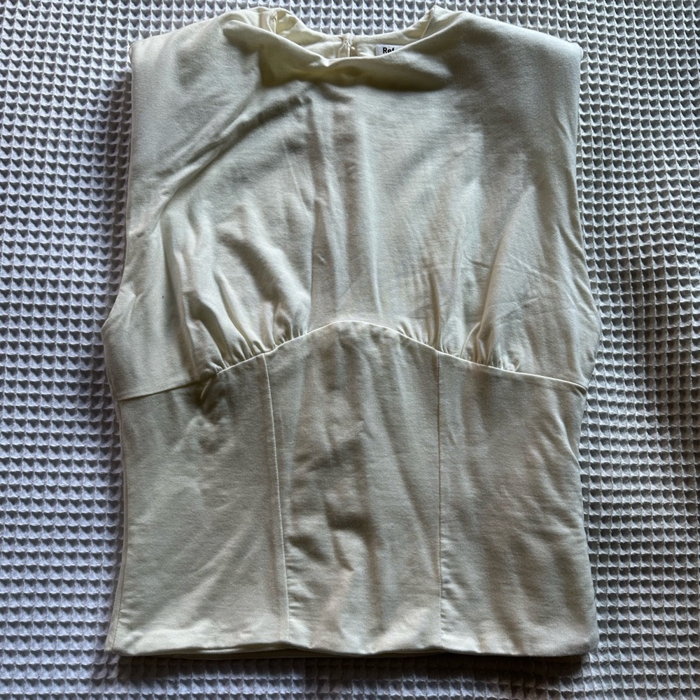 Reformation Shoulder Pad Corset Tank Size Small